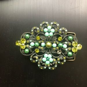 Gemstones belt buckle